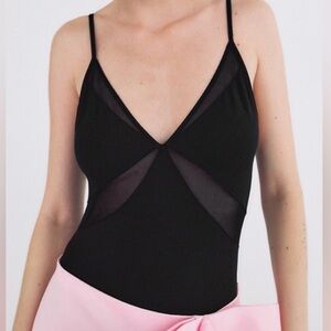 NWOT Zara strappy sheer bodysuit size medium.
